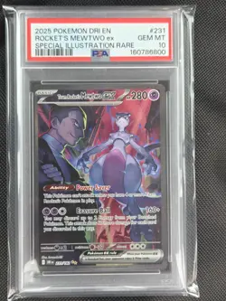 2025 POKEMON DRI EN-DESTINED RIVALS #231 TEAM ROCKET'S MEWTWO EX PSA 10 - Image 3