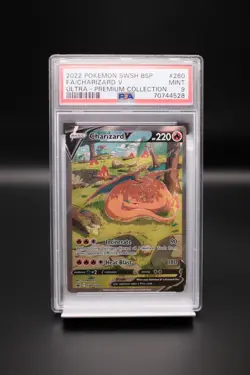 2022 Pokemon Charizard V Full Art #260 SWSH Black Star Promo UPC PSA 9 - Image 1