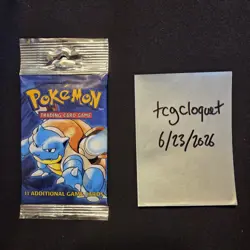 1999 Pokemon Base Set Unlimited Long Crimp Blastoise Booster Pack LIGHT, SEALED - Image 1