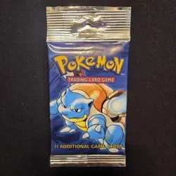 1999 Pokemon Base Set Unlimited Long Crimp Blastoise Booster Pack LIGHT, SEALED - Image 2