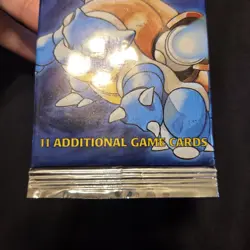 1999 Pokemon Base Set Unlimited Long Crimp Blastoise Booster Pack LIGHT, SEALED - Image 3