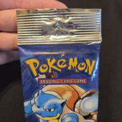 1999 Pokemon Base Set Unlimited Long Crimp Blastoise Booster Pack LIGHT, SEALED - Image 4
