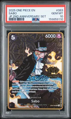2025 One Piece EN JP Japanese 2nd Anniversary Sabo #083 PSA 10 GEM MINT - Image 1