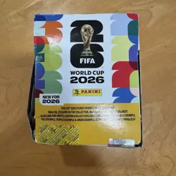 2026 Panini World Cup Sticker Box Exclusive Gold Crumple 50 Packs Sealed New - Image 2