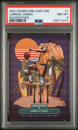 2021 Panini One And One LeBron James Downtown CASE HIT SSP #1 PSA 8 NM-MT - Image 1