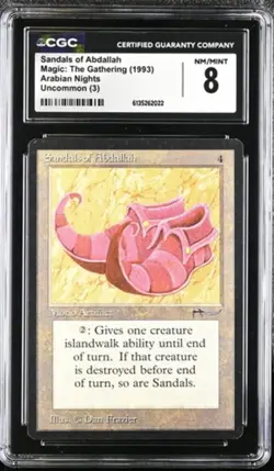 Sandals of Abdallah. Arabian Nights MTG. Just graded. CGC 8, Near Mint/Mint! - Image 1