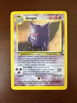 Gengar 5/62 Holo Fossil Holo Rare Unlimited 1999 Vintage Pokemon TCG 5/62 - Image 1