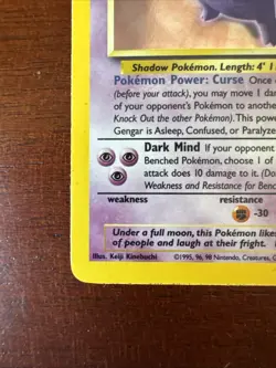 Gengar 5/62 Holo Fossil Holo Rare Unlimited 1999 Vintage Pokemon TCG 5/62 - Image 5