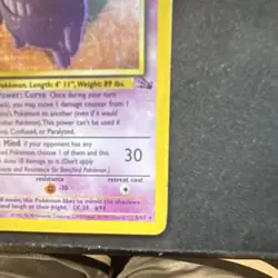 Wizards of the Coast 1999 Pokemon TCG Fossil Gengar 5/62 Holo Rare 80 HP - Image 4