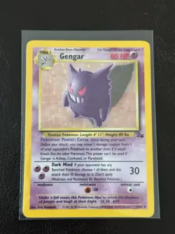Pokemon TCG Gengar 5/62 Fossil Holo Rare English 1999 LP - Image 1