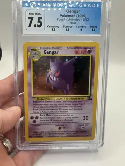 1999 Pokemon Gengar Fossil 5/62 Holo Unlimited CGC 7.5 NM/MINT+ - Image 1