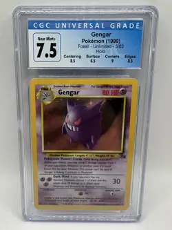 1999 Pokemon Gengar Fossil 5/62 Holo Unlimited CGC 7.5 NM/MINT+ - Image 3
