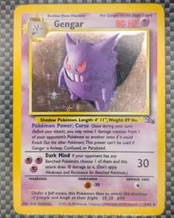 Pokemon Gengar Holo Vintage Fossil Set 5/62 Rare Card 1999 WOTC - Image 1