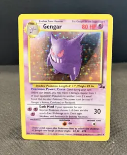 Pokemon TCG Gengar Fossil 5/62 Holo Rare Unlimited 80 HP English 1999 - Image 1
