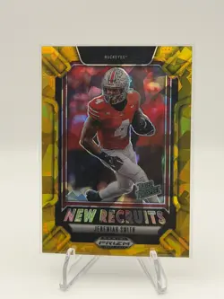 2025 Panini Prizm Draft Picks - New Recruits Jeremiah Smith #25 Gold Ice... - Image 1