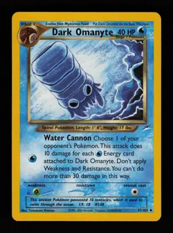 Dark Omanyte 37/105 Tomokazu Komiya Unlimited Uncommon Neo Destiny Pokemon Cards - Image 1