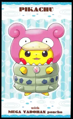 Pokemon 2015 Japanese Poncho Wearing Pikachu Business Card Mega Slowbro - Image 1