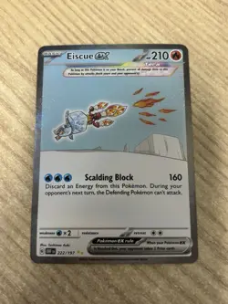 Eiscue ex 222/197 SV03: Obsidian Flames Holo Pokemon Card Nm Condition Sir - Image 1