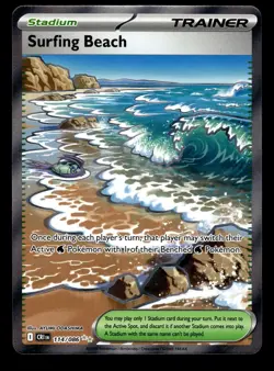 Surfing Beach 114/086 Holo Ultra Rare Chaos Rising Pokemon Card - Image 2