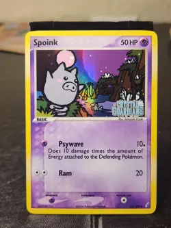Pokemon Card Crystal Guardians Spoink 62/100 Reverse Holo Common STAMPED - Image 1