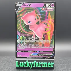 Mew V 113/264 Ultra Rare NM SWSH08 Fusion Strike 2020 Pokemon Card TCG - Image 1