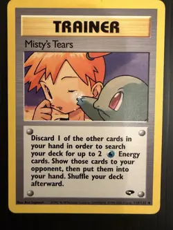 Misty’s Tears 118/132 Gym Challenge Pokemon Card WOTC 2000 Misty Squirtle LP - Image 1
