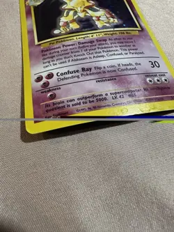 1999 Pokemon TCG Alakazam Base Set Holo Unlimited Rare Card 1/102 - Image 4