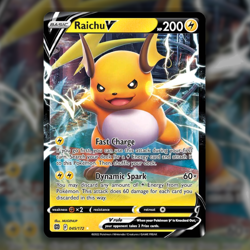 Raichu V 045/172 Ultra Rare (Brilliant Stars) NM Holo Full Art Pokemon Card - Image 1