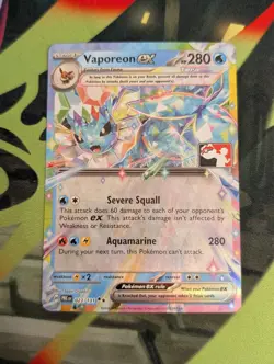 Vaporeon ex 023/131 Holo Double Rare Prize Pack Series Cards NM - Image 1
