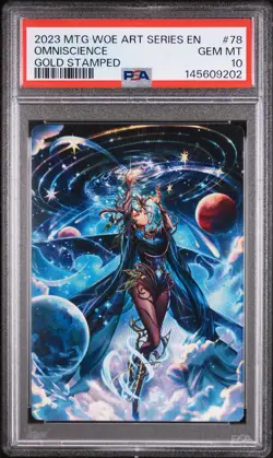 2023 MTG WILDS OF ELDRAINE ART SERIES GOLD STAMPED #78 OMNISCIENCE PSA 10 - Image 1