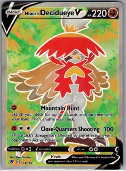 Hisuian Decidueye V 173/189 Full Art - Astral Radiance - Pokemon Card - NM - Image 1