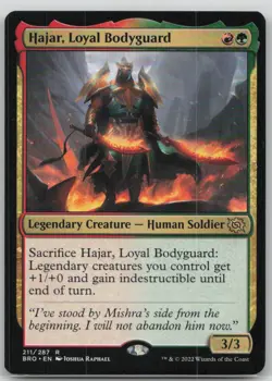 Hajar, Loyal Bodyguard #211 Foil Rare The Brothers' War Magic: The Gathering LP - Image 1