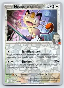 Team Rocket's Meowth Destined Rivals DRI C 149/182 NM ITALIAN - Image 1