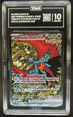 TAG Gem Mint 10 Graded Roaring Moon 162/131 Prismatic Evolution - Image 1