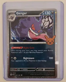 POKEMON GENGAR 057/091 RARE COSMOS HOLO TRICK OR TRADE 2024 STAGE 2 130 HP EN - Image 1