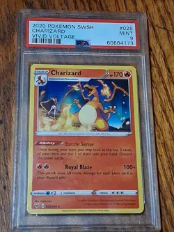 2020 Pokemon SWSH Vivid Voltage Charizard #025/185 PSA 9 GEM MINT - Image 1
