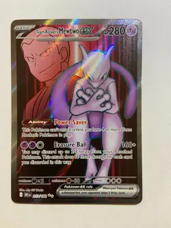 Team Rocket's Mewtwo ex 213/182 Destined Rivals Ultra Rare Holo Pokemon MP B2 - Image 1