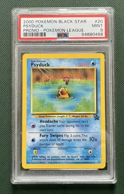 2000 POKEMON PROMO BLACK STAR POKEMON LEAGUE #20 PSYDUCK PSA 9 - Image 1