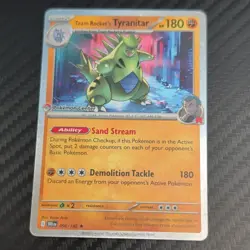 Team Rocket's Tyranitar Destined Rivals 096/182 Rare Holo pokemon center - Image 1