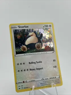 Pokemon TCG Snorlax Sword & Shield Base Set 140/202 Cosmos Holo Rare - Image 2