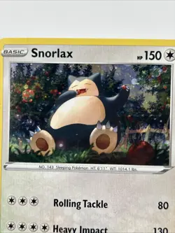 Pokemon TCG Snorlax Sword & Shield Base Set 140/202 Cosmos Holo Rare - Image 4