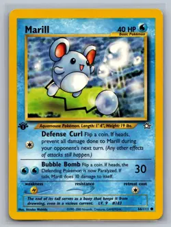Marill 66/111 Common Neo Genesis Pokemon 1st Edition Lightly Played - Image 1