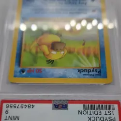 1999 Pokemon Psyduck 53/62 Fossil 1st Edition Regular PSA 9 Mint Eng - Image 5