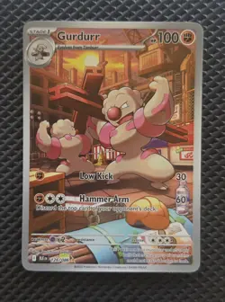 Gurdurr 126/086 Holo Illustration Rare Black Bolt Pokemon TCG IR - Image 1