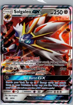 Solgaleo GX SM16 Sun & Moon Black Star Promo - Pokemon Card - LP - Image 1