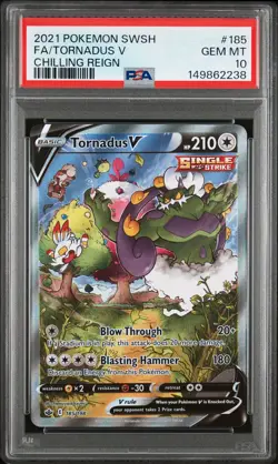 Tornadus V 185/198 Alt Art Chilling Reign Pokemon Ultra Rare PSA 10 - Image 1