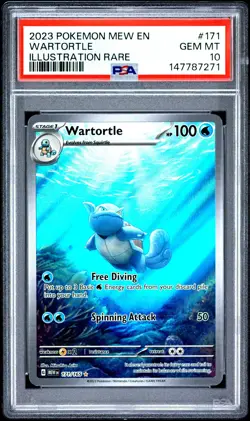 2023 POKEMON MEW EN-151 ILLUSTRATION RARE #171 WARTORTLE PSA 10 - Image 1