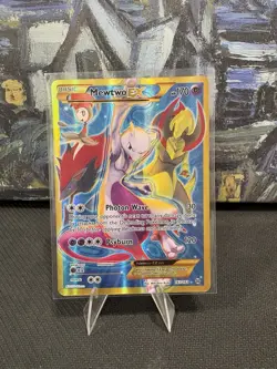Beautiful “Damaged” Mewtwo EX Secret Rare 163/162 BREAKthrough Gold Full Art HP - Image 1