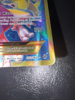 Beautiful “Damaged” Mewtwo EX Secret Rare 163/162 BREAKthrough Gold Full Art HP - Image 3