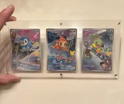All 3!! Pokemon First Partner Piplup Chimchar Turtwig Partners with Acrylic Case - Image 1
